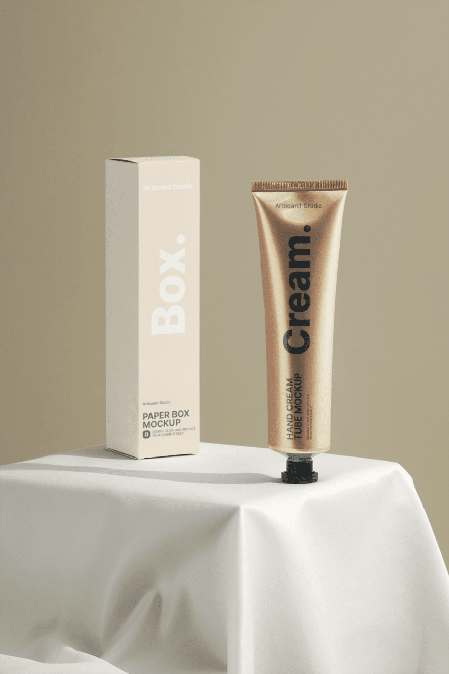 I should have used different words. Cream Tube And Product Box Mockup Template